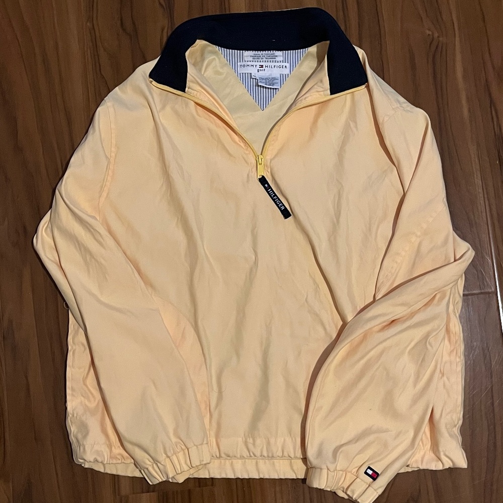 Yellow Tommy Hilfiger Golf Quart Zip Jacket Windbreaker Small